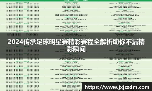2024传承足球明星赛精彩赛程全解析助你不漏精彩瞬间